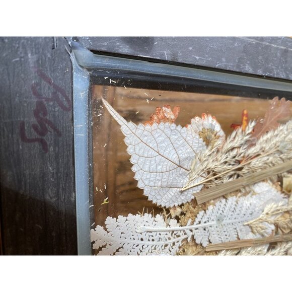 BOHO Pressed Flowers Framed by Artist Babs Schnabl Window to the Garden Signed - Picture 7 of 7